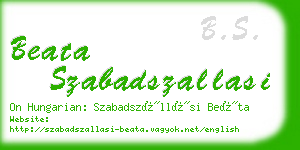 beata szabadszallasi business card